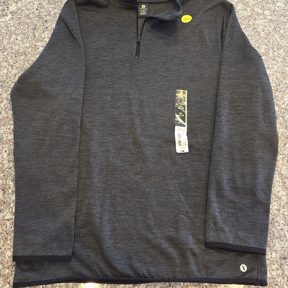 YXL Stylish Dark Gray Knit Sweater with Logo